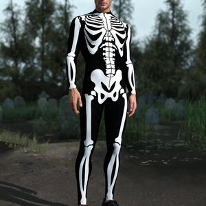 Candy Catz Onepiece Rave Club Skeleton Jumpsuit Costume Size L/XL